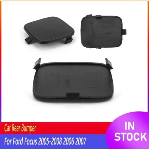 Car Rear Bumper Trailer Cover Tow Hook Cap for Ford Focus 2005-2008 2006 2007 Black Car Accessories Auto Exterior Replacement