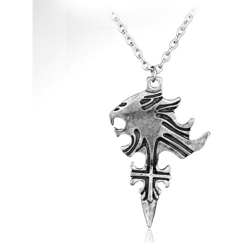 MQCHUN Hot Vintage Game Jewelry FF8 Final Fantasy VIII Squall Griever Pendant Necklace Squall Lion Heart Cosplay Necklace