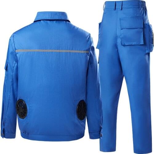 Mens Outdoor Suits With USB Fan Summer Air Conditioning Jackets Cooling Male Clothing With Fan Heatstroke Prevention Suit Men