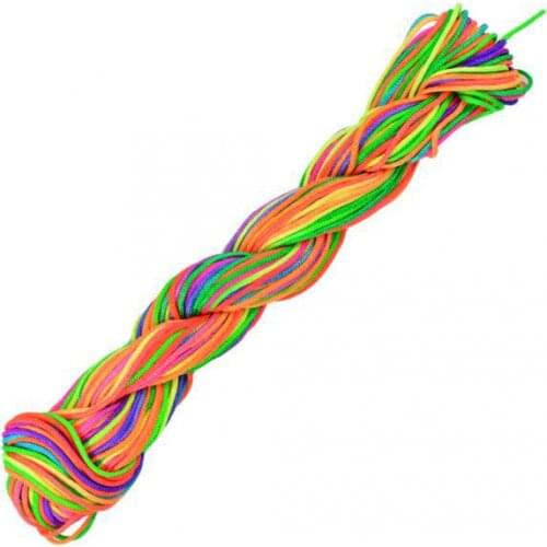 30 Meters 1mm Kumihimo Nylon Braided Cord Thread Shambhala Bracelet Rainbow