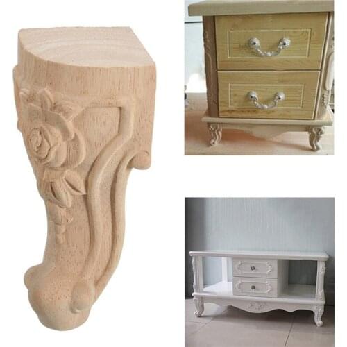 10x5.5x5.5 Cm European Style Solid Wood Carved Furniture Foot Legs TV Cabinet Seat Feets Furniture Appliance