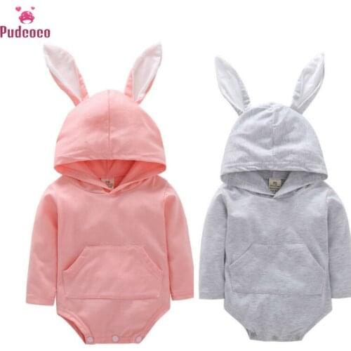 Autumn Winter Cotton Worm Romper for Baby Boy Girl Bodysuit Cute Rabbit Ear Costume Newborn Kids Clothes 0-2 Year