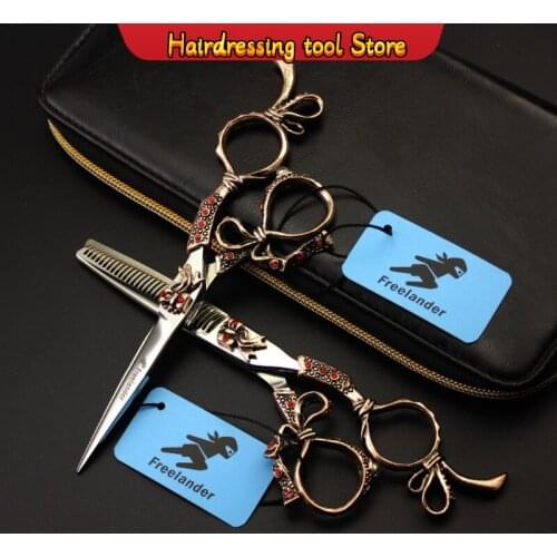 "6.0 Inch Freelander 440C TB-66 Hairdressing Scissors Unique Hairdressing Scissors Professional Hair Care Artifact Model Number"