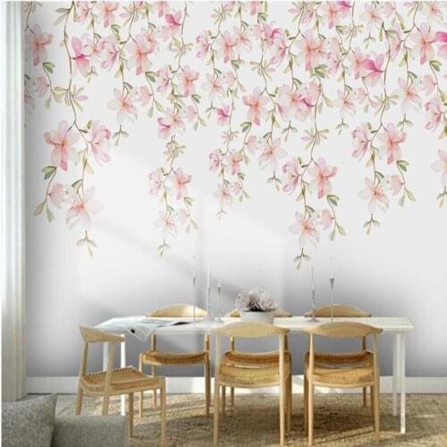 Milofi custom 3D photo wallpaper Nordic minimalist watercolor flowers small fresh bedroom wall decoration mural wallpaper