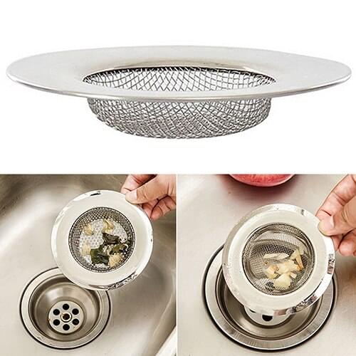 1pc 7cm Stainless Steel Mesh Sink Strainer Trap Bath Hair Drain Hole Metal Flume Filter Bathtub Wash Basin Sundries Filter