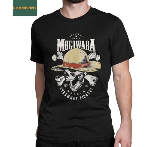 Jolly Roger Straw Hat Pirates One Piece T-Shirts for Men 100% Cotton Tee Shirt Crew Neck Short Sleeve T Shirts Gift Idea Tops