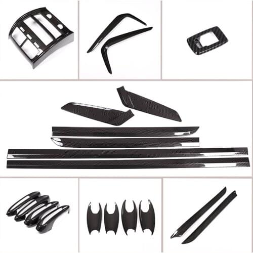 Carbon Fiber Style ABS Chrome Car Front Fog Decoration Strips Trim For BMW New 5 Series G30 2017 2018 Accessories