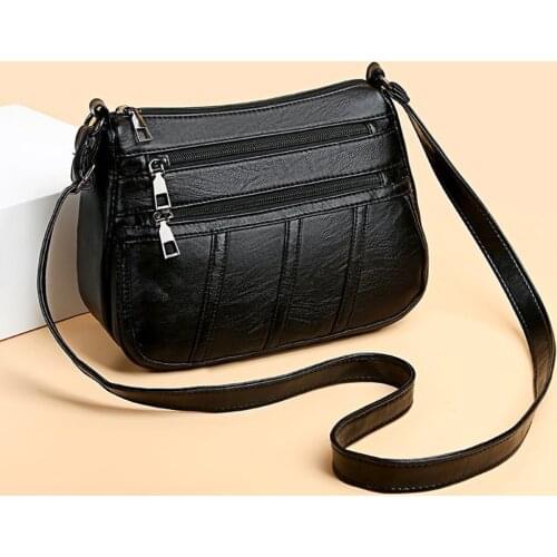 PU Leather Solid Messenger Multi-pocket Purse Handbag Popular Simple Female Daily Bag Fashion Women Shoulder Bags 2020 New
