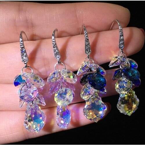 Sparkling, Austria crystal earrings, Korean earrings, wild style, personality, temperament, ear studs, ear accessories