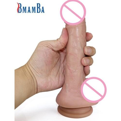 Light Colors Realistic Penis Soft Sexy Huge Dildo Female Masturbator Double-layer Silicone Suction Cup Dildos for Women Big Dick