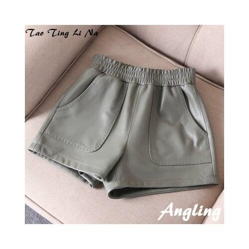 2019 New Autumn and Winter Women High Waist Sheepskin Shorts J31
