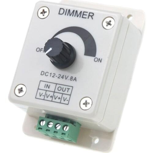 TOP DC 12V-24V LED Dimmer Controller Adjust Single Color For 5050 3528 LED Strip