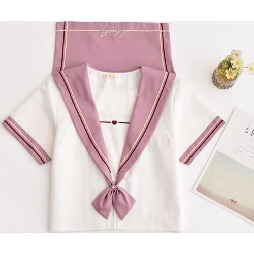 JK Uniform School Uniform Suit Japanese Orthodox Kansai Long-Sleeved College Spring Pleated Skirt Embroidered Sailor Suit Women