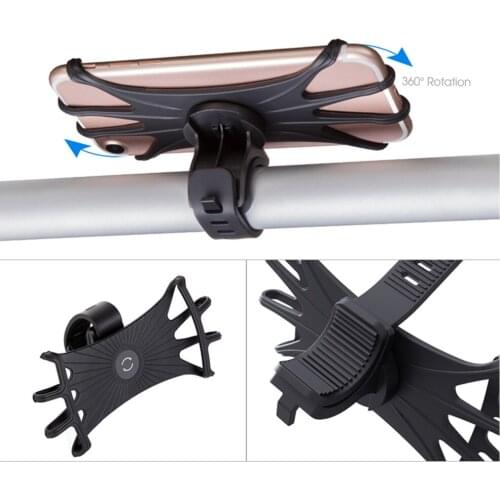 Universal Mobile Phone Holder Motorcycle Bike Handlebar Phone Mount Stand Silicone Holder for iphone Samsung Smart Phone GPS LN