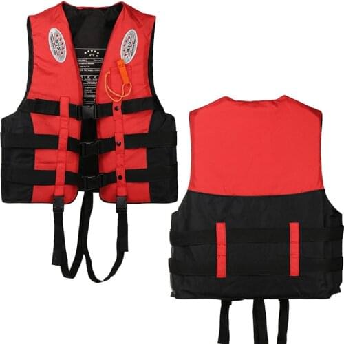 Universal Outdoor Swimming Boating Ski Drifting Vest Survival Suit Polyester Life Jacket for Adult Kids with Whistle S-XXXL