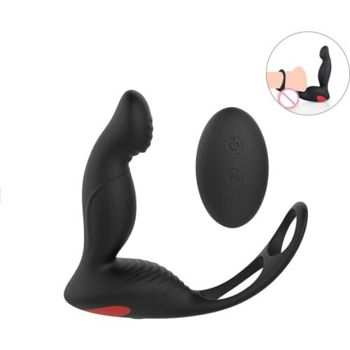 USB Male Prostate Massage With Ring Remote Control Anal Vibrator Silicon Sex Toys For Men Butt Plug Penis Training adult erotic