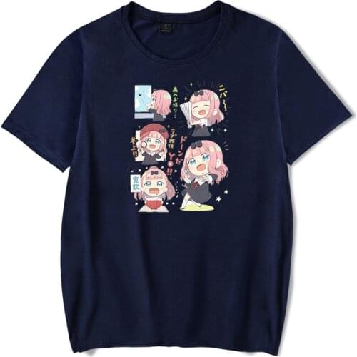 Japan Anime Kaguya-sama Summer Holiday Street Graffiti Style Men/Women Cute Mix-Up T-shirt Fujiwara Chika Tees