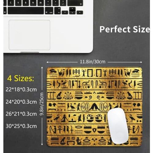 Gold And Black Hieroglyphics Beanie Mouse Pad 2235 Sphinx Giza Pyramid Khufu Cairo King Tut