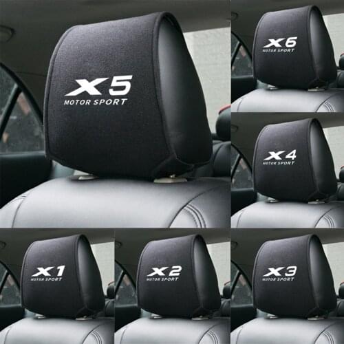 1PCS Car headrest cover fit for X1 X2 X3 X4 X5 X6 X7 BMW Auto accessories car styling