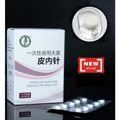 100Pcs Micro Acupuncture Needles Medical Disposable intradermal Needle Beauty Skin Body Acupoint Stimulation 0.22x5 ,0.16x5