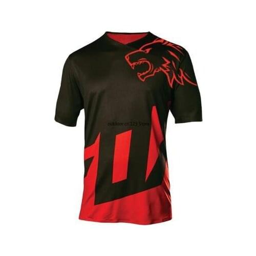 2021 motocross red Men Riding Cycling Short sleeve Jerseys MTB Bike Jersey Bicycle Maillot Roupa Downhill Jersey Clothing