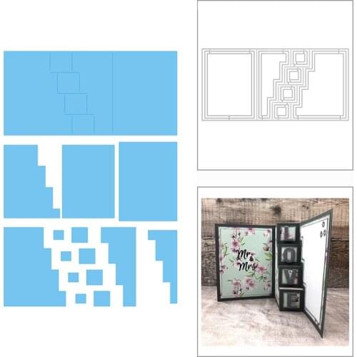 2021 New Stepper Card Rectangle Frame Metal Cutting Dies for Scrapbooking Decor and Card Making Paper Craft Embossing No Stamps