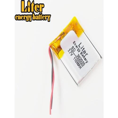 3.7V 110mAh 302020 Lithium Polymer Rechargeable Battery For 302020 plug Mp3 MP4 MP5 GPS Lithium polymer battery