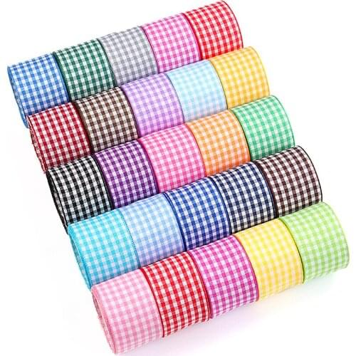 6mm/9mm/16mm/25mm Lattice Plaid Ribbons Bow Ribbon Gift Wrapping Polyester Ribbon Handmade DIY Accessories,5 yards / lot