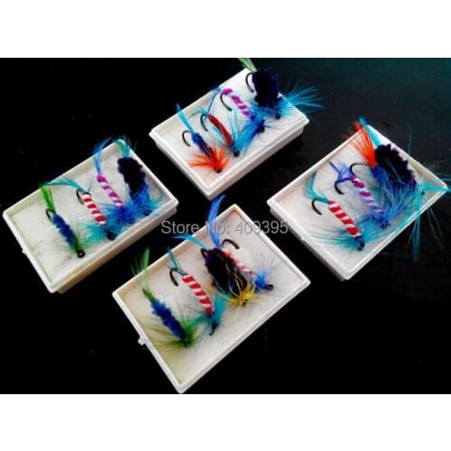 96pcs Fly fishing lure Fly fishing hook mixed colors good quality Free shipping
