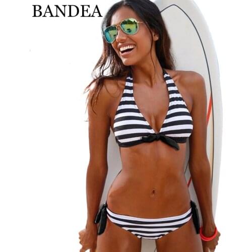 BANDEA Beach Women Halter Swimsuits Strappy Bikini 2019 Sexy Adjustable Strap Bandage Bikini in Set Sexy Bikini Brand Biquini