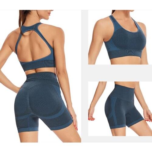 BINAND Women Yoga Fitness Sets Running Slim Shorts Cross Back Straps Sport Sexy Underwear Breathable High Elastic Quick Drying