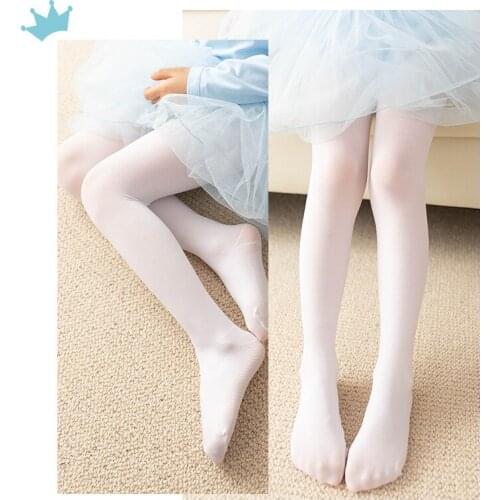 Kids Pantyhose 3-12Y Summer Spring Ballet Dance Tights for Girls Stocking Children Soft Velvet Solid White Pantyhose Stockings
