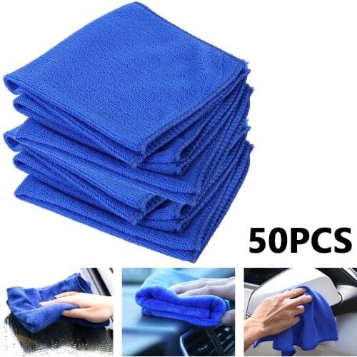 5/50pcs Microfiber Car Cleaning Towel 30x30cm Automobile Motorcycle Washing Glass Tools Soft Small Towel Auto Wash Supplies
