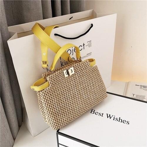 Small Rattan Straw Crossbody Shoulder Bags For Beautiful Women 2021 Summer Fashion New Brand Travel Beach Handbags Designer