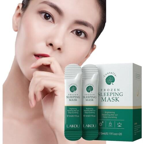 60Pcs/3Boxes Centella Frozen Sleeping Mask No-Wash Moisturizing Face Pack Anti Aging Hydrating Face Care Skin Care Wrapped Mask