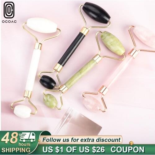 Massager For Face Jade Roller Facial Skin Care Tools Natural Gouache Scraper Body Back Beauty Slimming Massagers Roller Set