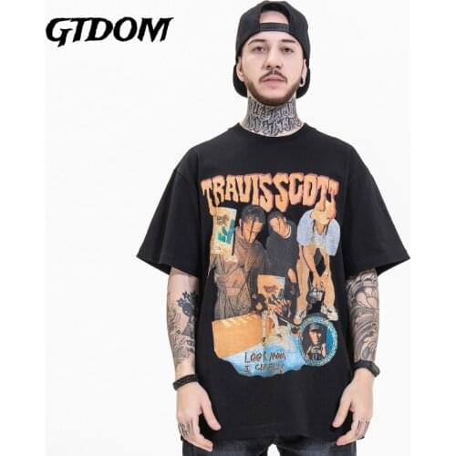 GTDOM Men Fashion Cards Hip Hop Rap Dark Wind Style Personage Print Short Sleeve T-shirt 2021 Summer New O-Neck Casual T-Shirts
