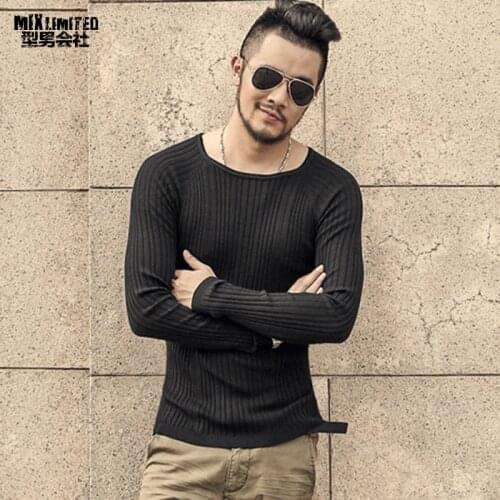 Men christmas knitted sweater o-neck winter warm bottoming pullovers men knitwear brand design solid fashion style sweater J663