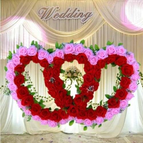 2016 New blue and white Artificial Rose Silk Flower Green Leaf Vine Garland for Home Wall weddin Party Decorations 2.4m long