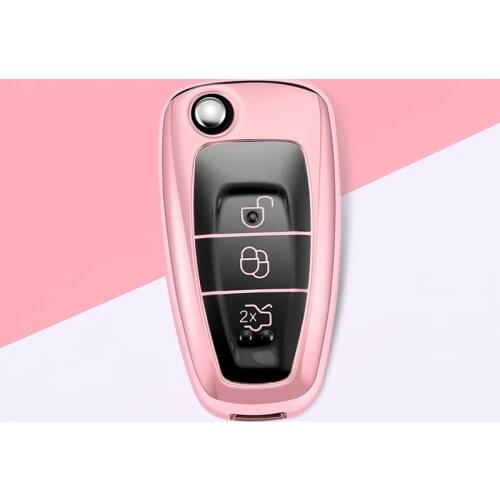 New Soft TPU Car Key Case Cover For Ford Ranger C-Max S-Max Focus Galaxy Mondeo Transit Tourneo Custom Auto Key Holder keychain