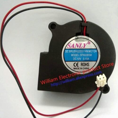 Original for Humidifier Mute Cooling Fan SF6028SM DC12V 0.10A 2Lines