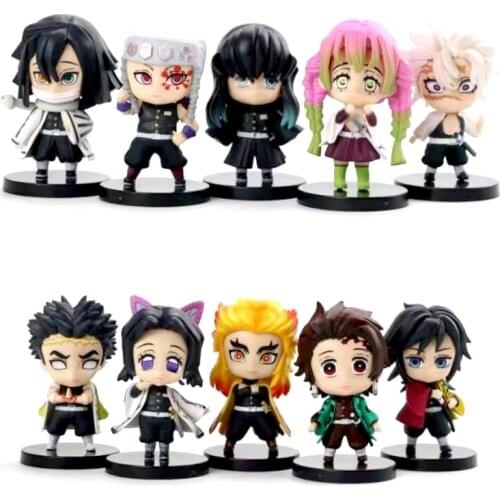 5pcs/lot Anime Demon Slayer Kimetsu No Yaiba PVC Action Figure Model Toys