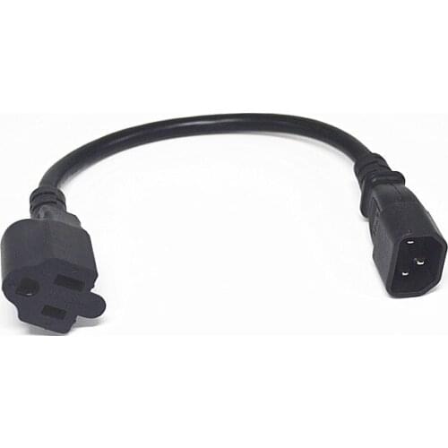 IEC 320 C14 Male Plug to US Female Socket Power Adapter Cable, C14 to Nema 5-15R Power Adaptor Cord