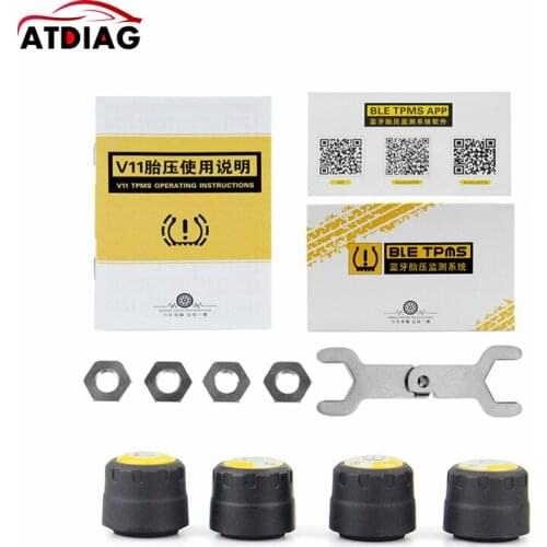 Bluetooth 4.0 TPMS for Android/IOS Real time Tire Pressure Alarm Monitor System 4 external sensors Universal For Cars