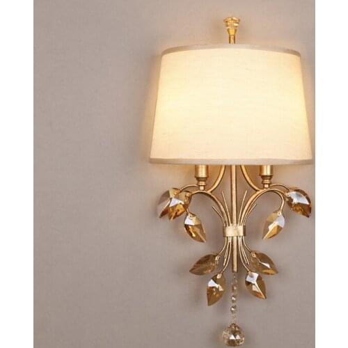 Modern Crystal Wall sconce light for Dining Room Background Iron Retro hotel Wall lamp shade wall light led Bar Vintage