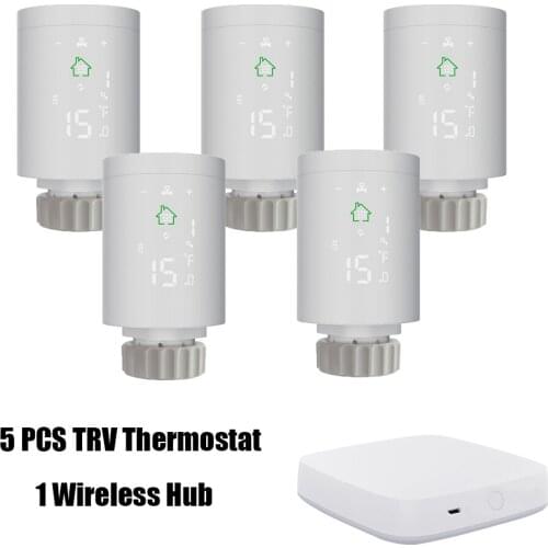 Tuya Smart Wifi Digital Display Thermostats Temperature Controller Zigbee Radiator Valve Head Thermostat for Warm Smart Home