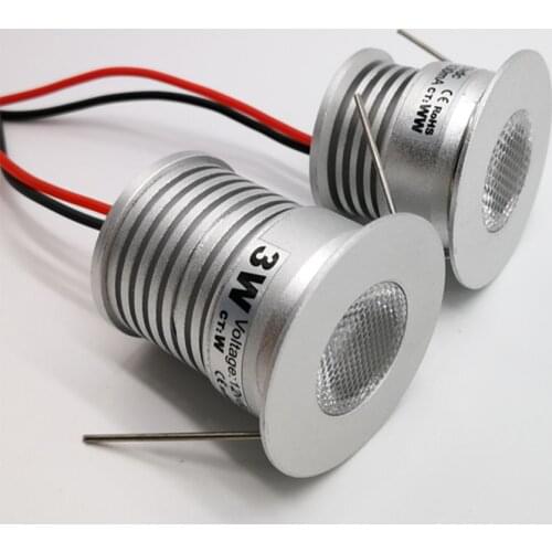 3W Indoor Spotlight LED Recessed Dimmable Ceiling Downlight 12V-24V / 3V Cabinet Spot Light Living Room Bedroom Kitchen Spot