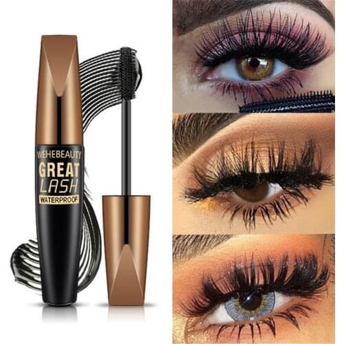 1pcs Waterproof 3D Fiber Mascara Natural Volume Long Lashes Extension Cosmetics Curling Lengthening Eyelash Makeup Black Mascara