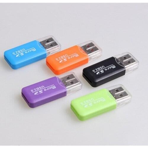 High Quality Mini USB 2.0 Card Reader for Micro SD Card TF Card Adapter Plug and Play Colourful Choose from for Tablet PC