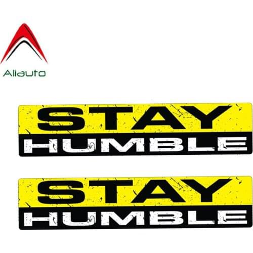 Aliauto 2 X Funny Car Stickers Warning Stay Humble Decal Accessories PVC Golf 5 Kia Ceed Seat Ibiza Passat Golf 7 Kia,15cm*3cm
